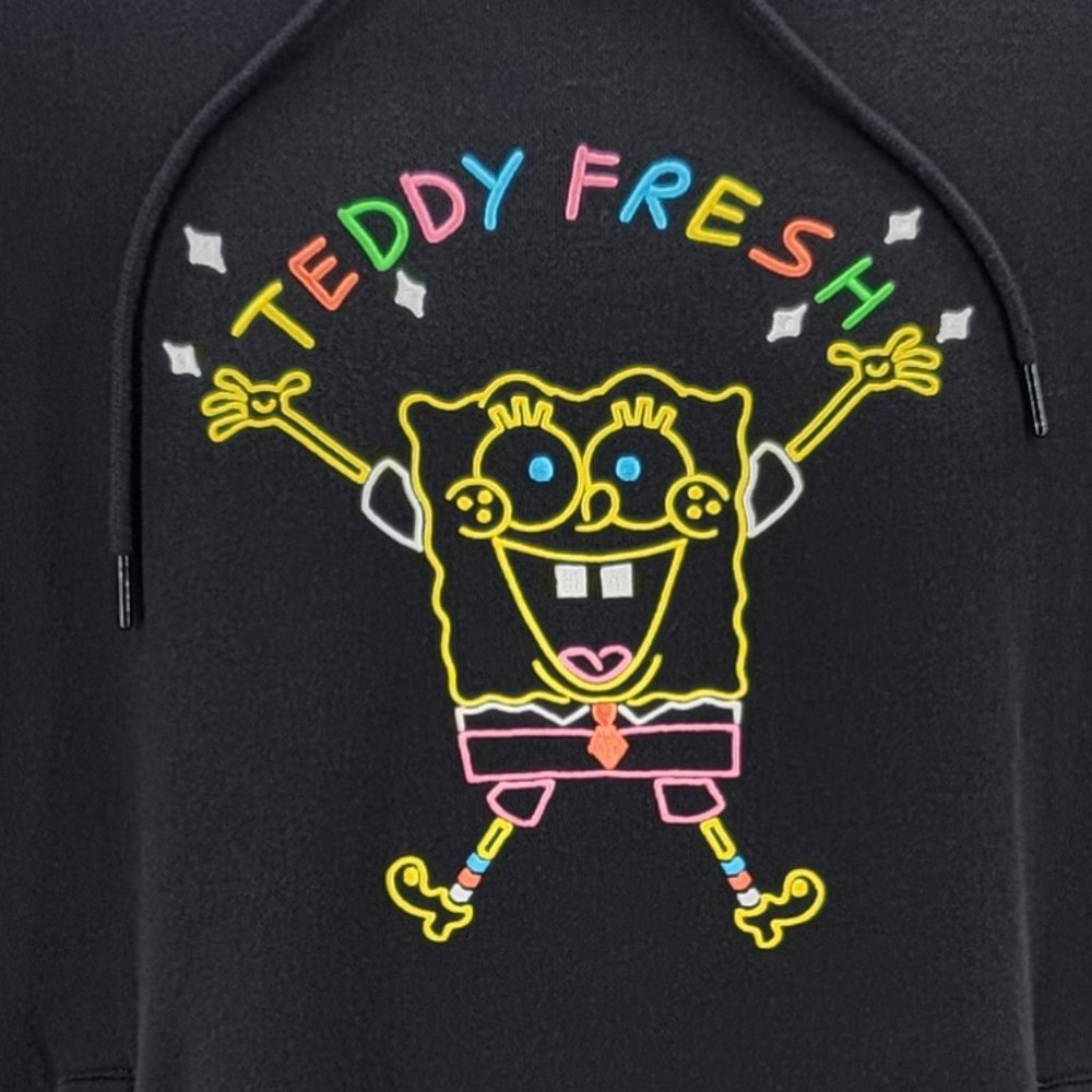 NWT Teddy Fresh X SpongeBob SquarePants 2020 Limited Edition Black Hoodie Small - Picture 2 of 10